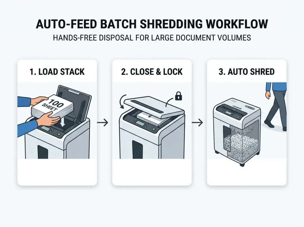 Paper shredder comparison by security, capacity, and runtime