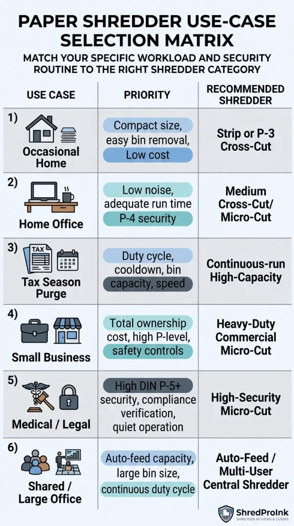 Paper shredder selection guide for home office and small business