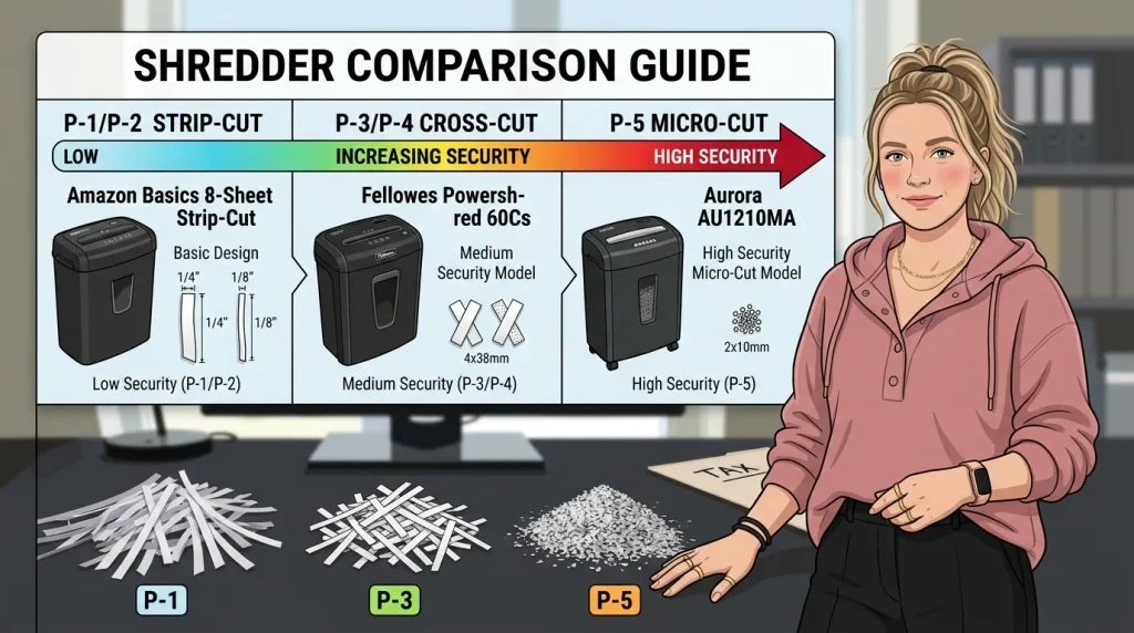 strip-cut cross-cut and micro-cut shredder comparison