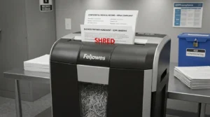 Paper shredder for confidential medical and business documents