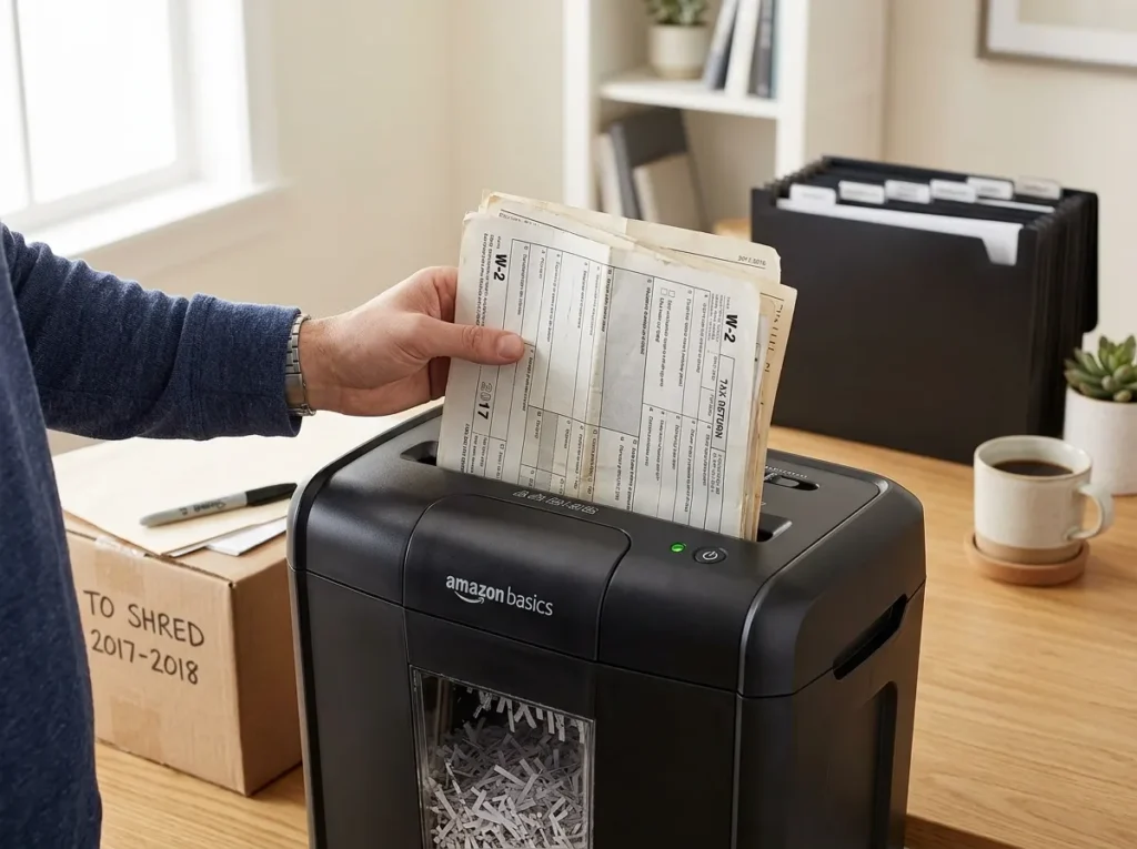 Small business paper shredder for confidential office documents