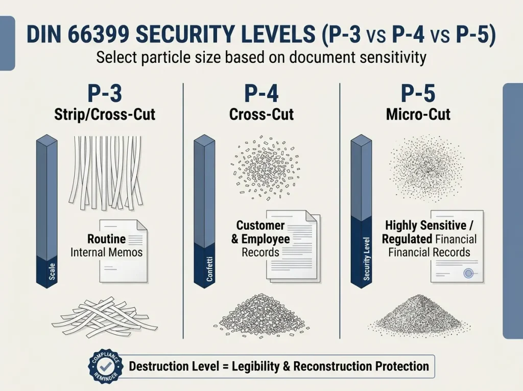 Paper shredder security levels for small business documents