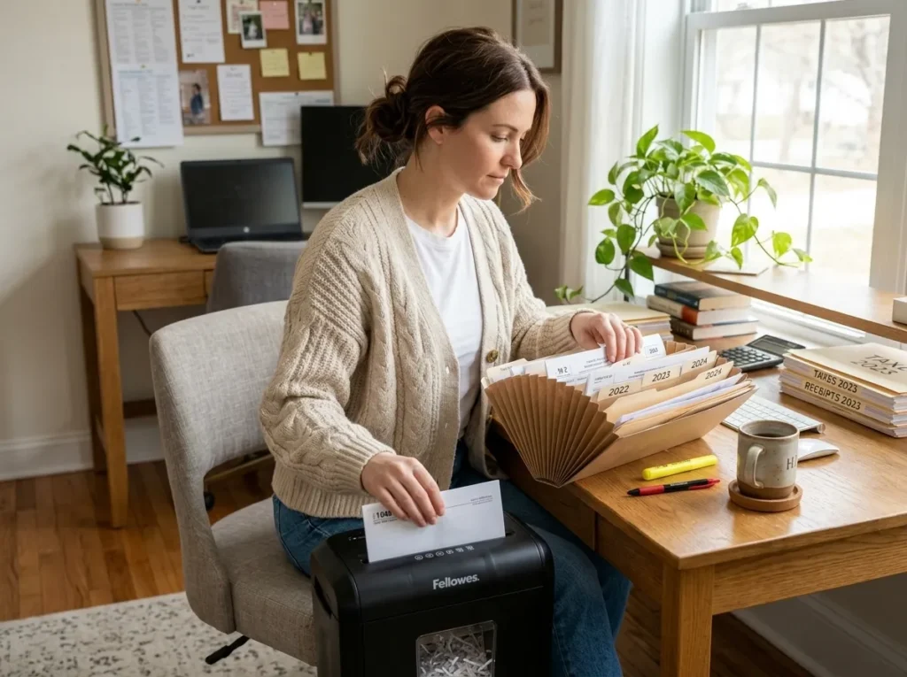 When to shred tax documents after checking federal retention periods